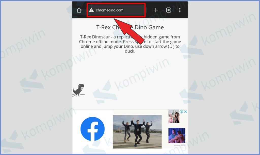 7 Klik Kolom URL - Cara Cheat Game Dinosaurus Di Chrome (PC dan Smartphone)