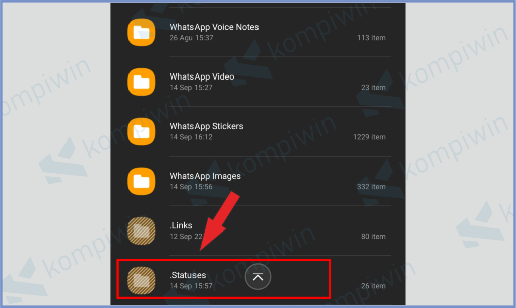 8 Buka Folder Statuses - Cara Simpan Status WhatsApp Tanpa Aplikasi Tambahan
