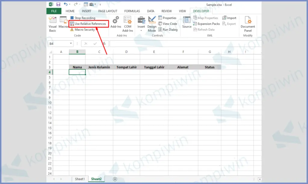 8 Matikan Developer References - Cara Membuat Form Input Data di Excel