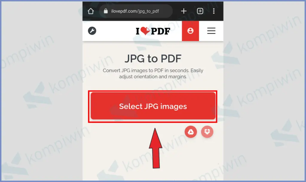 1 Pencet Select JPG - Cara Mengubah Foto Menjadi File PDF di HP Android