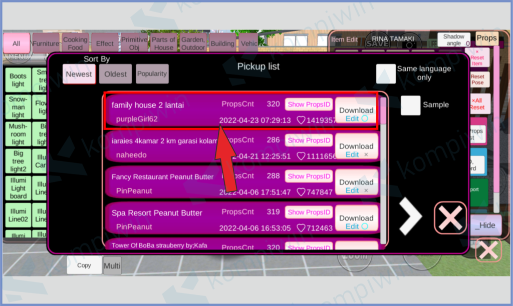 9 Pilih Salah Satu ID - Cara Mabar (Main Bareng) di Sakura School Simulator