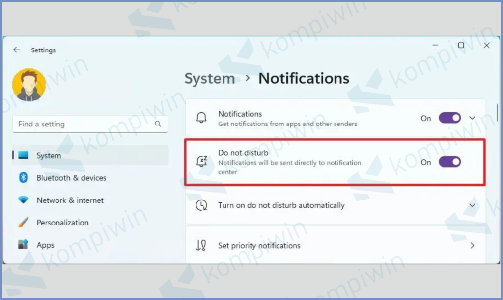 Aktifkan Fitur Do Not - Cara Mengaktifkan Do Not Disturb di Windows 11