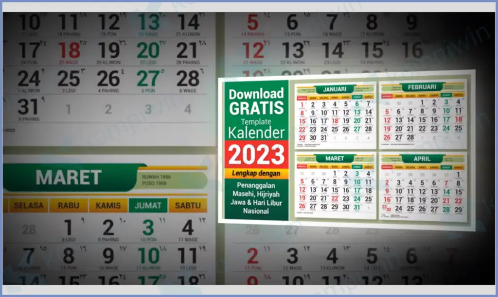 Tempalte Kalender CorelDraw - Template Kalender 2023 CorelDRAW (Bisa Diedit)
