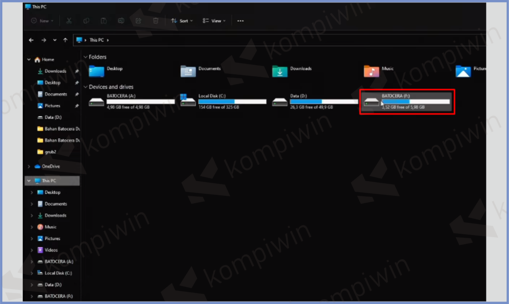 1 Buka Flashdrive - Cara Install Batocera Dualboot Dengan Windows 11