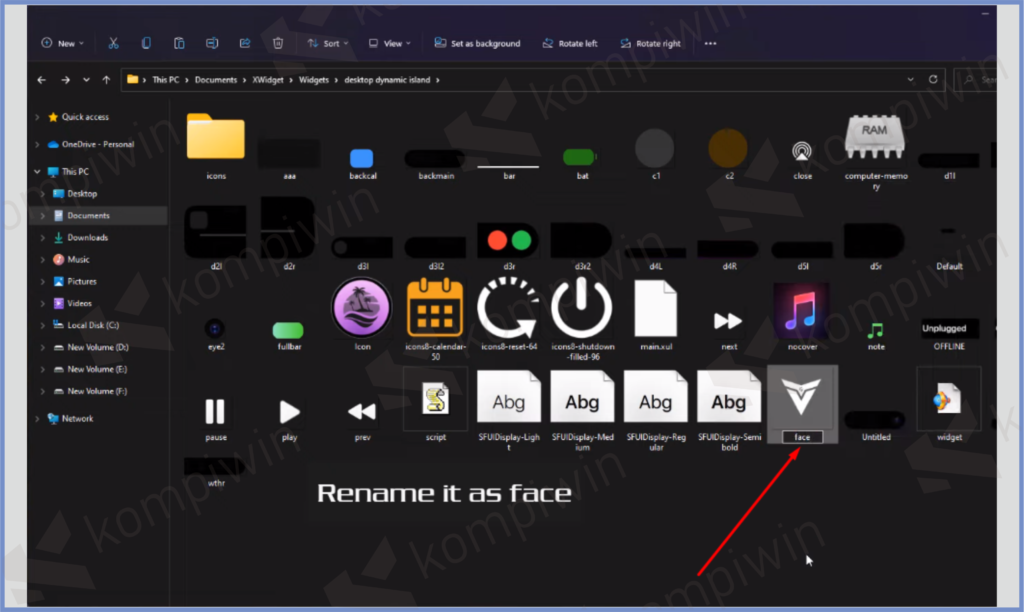 15 Rename Jadi Face - Cara Install Dynamic Island di Windows 11
