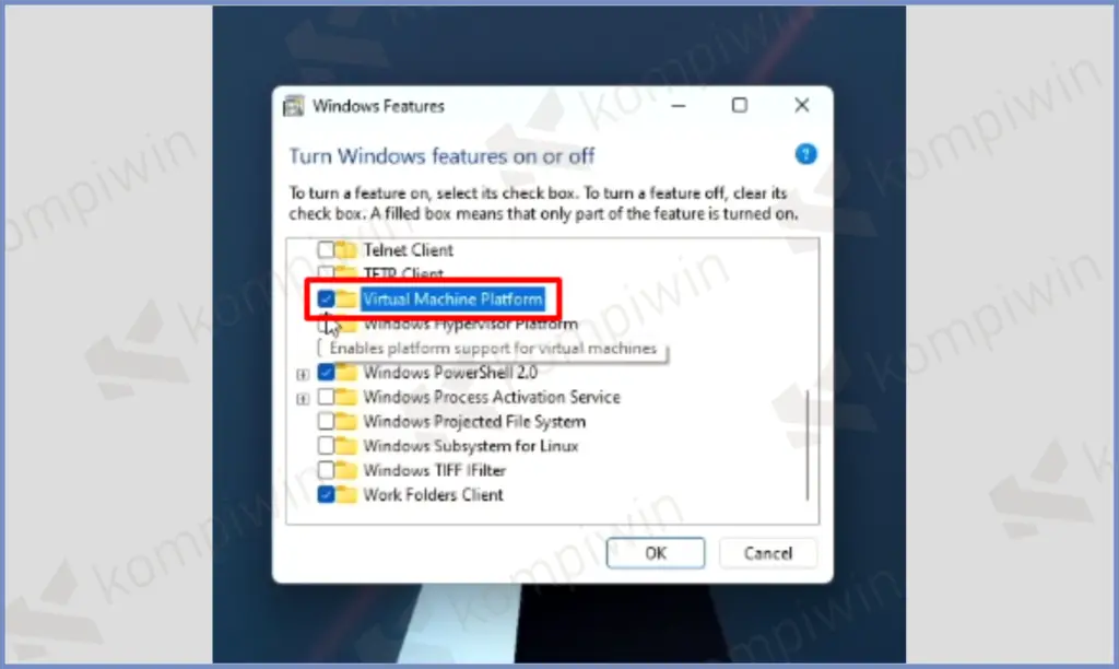 2 Centang Virtual Machine - Cara Install WSA di Windows 11 secara Lengkap