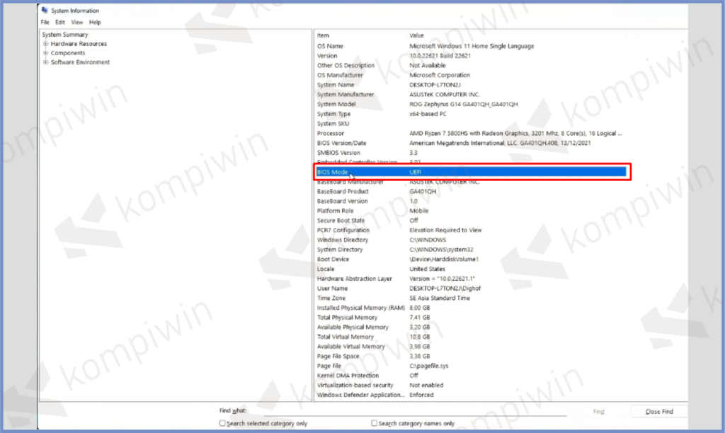 2 Perhatikan Status BIOS - Cara Install Batocera Dualboot Dengan Windows 11