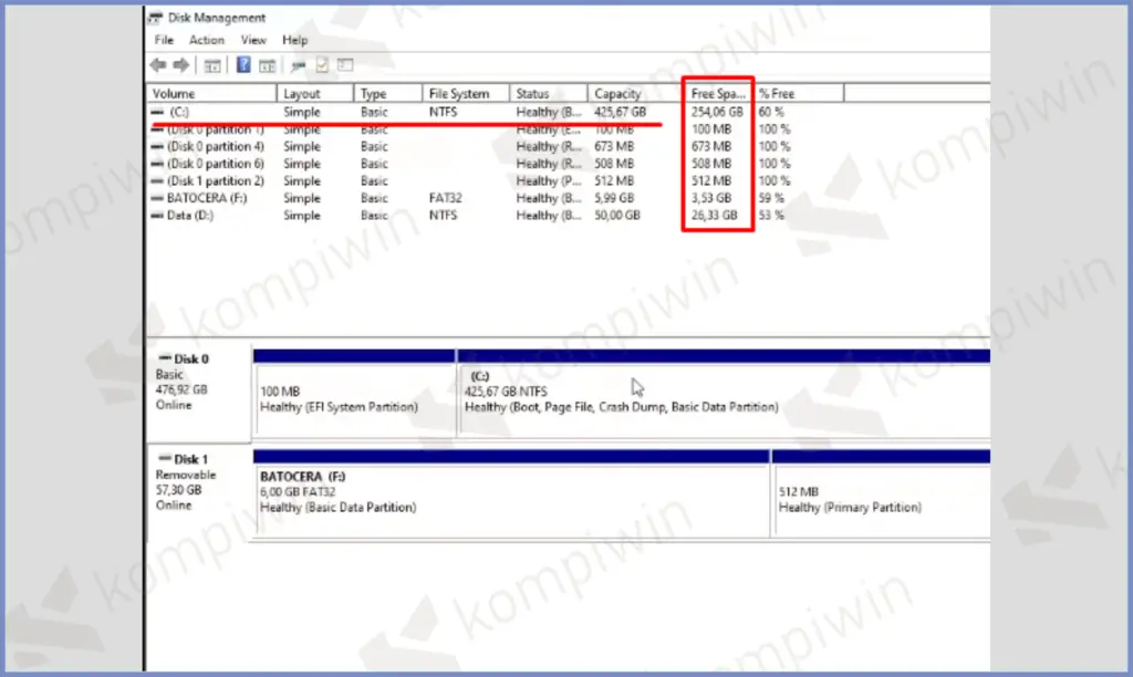 3 Pilih Disk Kapasitas Terbesar - Cara Install Batocera Dualboot Dengan Windows 11