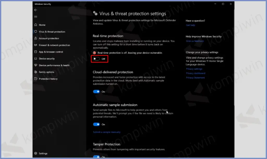 4 Matikan Dulu Antivirus - Cara Install Batocera Dualboot Dengan Windows 11