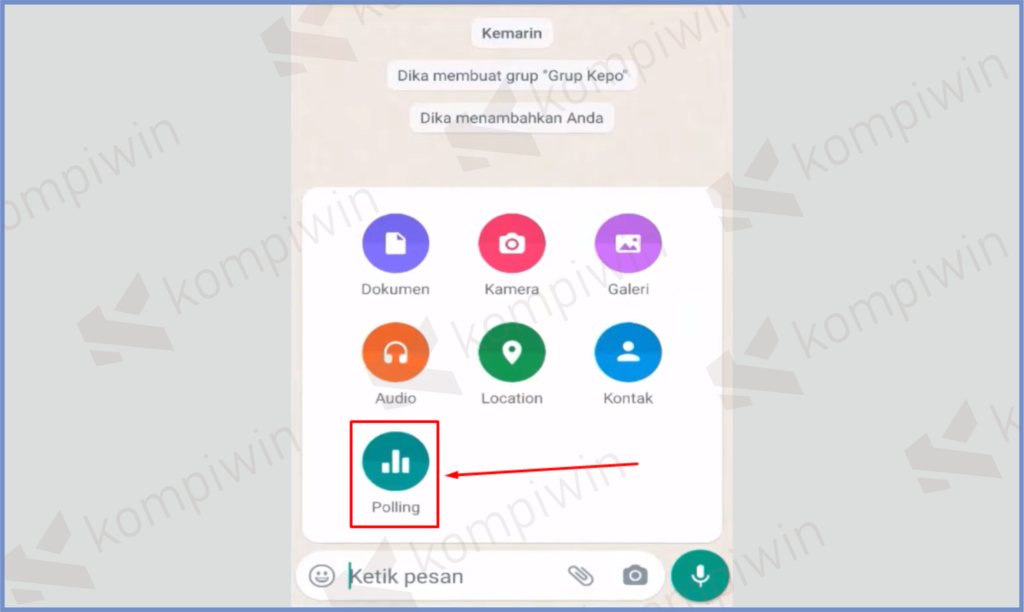 4 Pencet Tombol Polling - Cara Membuat Polling di Grup WhatsApp Terbaru
