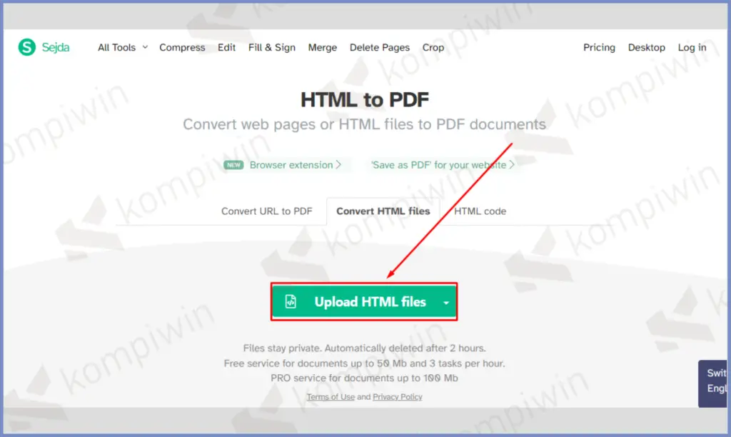4 Pencet Upload HTML - Cara Copy Paste Website yang Dikunci (Cukup 5 Menit)