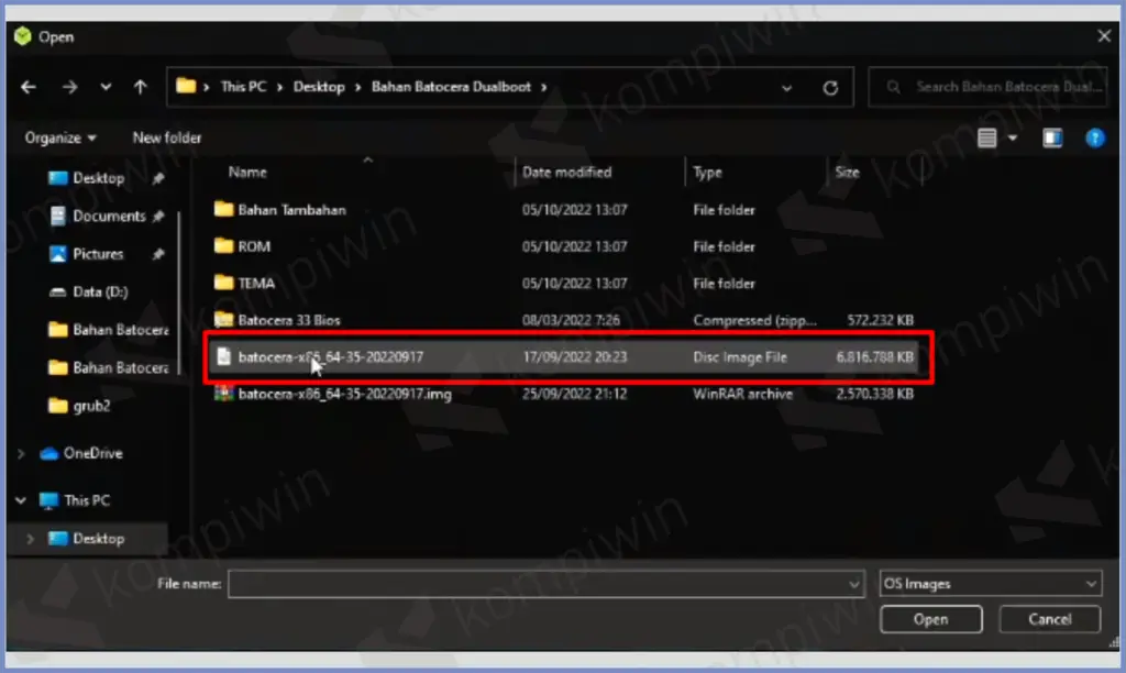 4 Pilih File Ekstrak - Cara Install Batocera Dualboot Dengan Windows 11