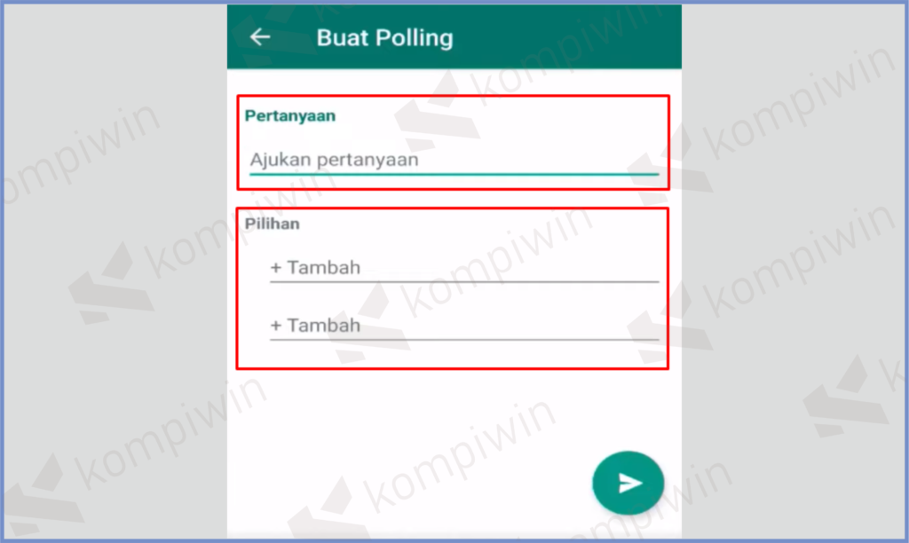 5 Silahkan Isi Pertanyaan - Cara Membuat Polling di Grup WhatsApp Terbaru