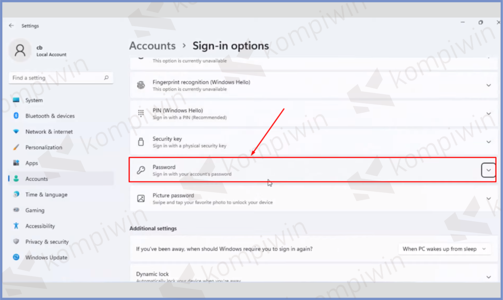 6 Buka Menu Password - Cara Menghapus PIN di Windows 11