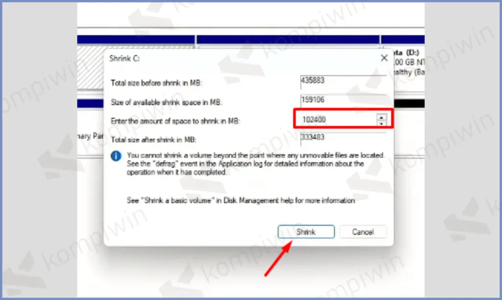 6 Masukkan Ukuran Partisi - Cara Install Batocera Dualboot Dengan Windows 11