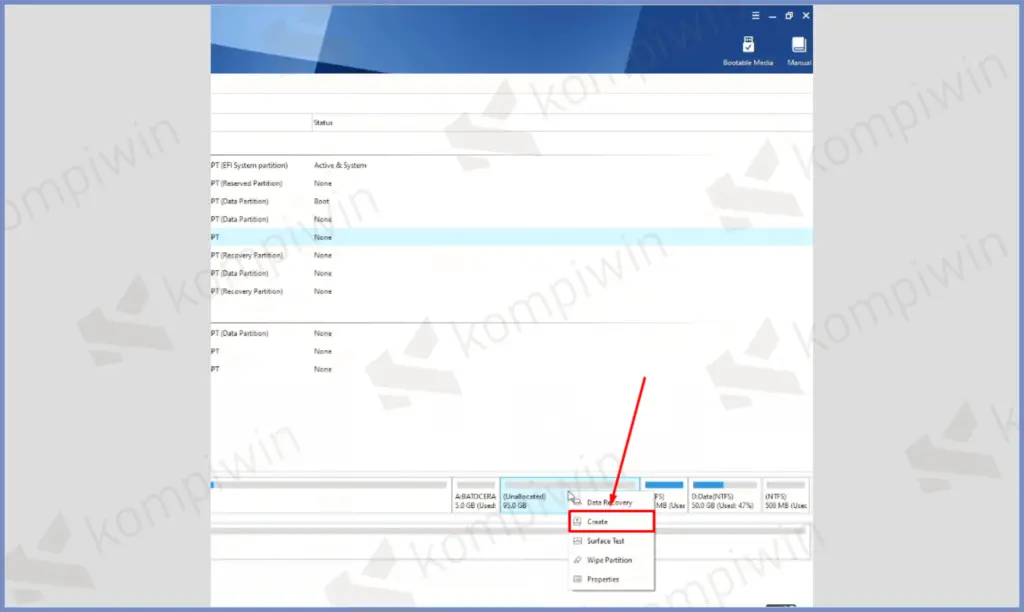 7 Klik Kanan Dan Create - Cara Install Batocera Dualboot Dengan Windows 11