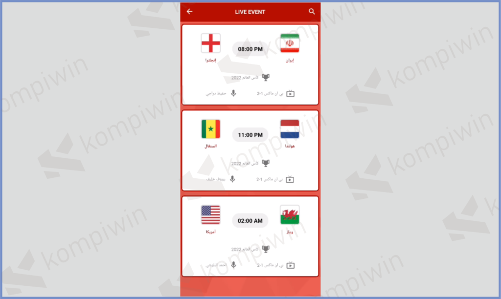7 Yacine TV - Aplikasi Nonton Piala Dunia Qatar 2022