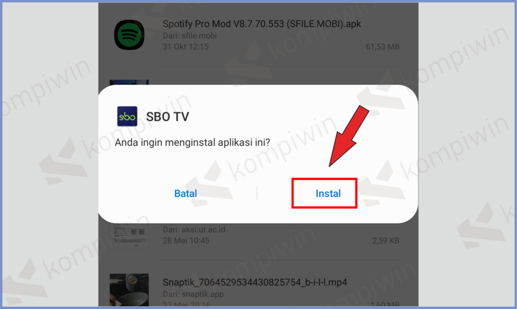 8 Pencet Install - Download SBO IPTV Terbaru Untuk Nonton Sepak Bola Gratis