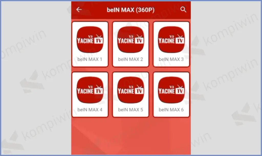 Tampilan Aplikasi - Download Yacine TV Untuk Live Streaming Sepak Bola Gratis.docx