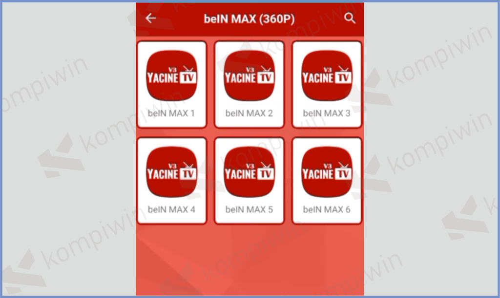 Tampilan Aplikasi - Download Yacine TV Untuk Live Streaming Sepak Bola Gratis.docx