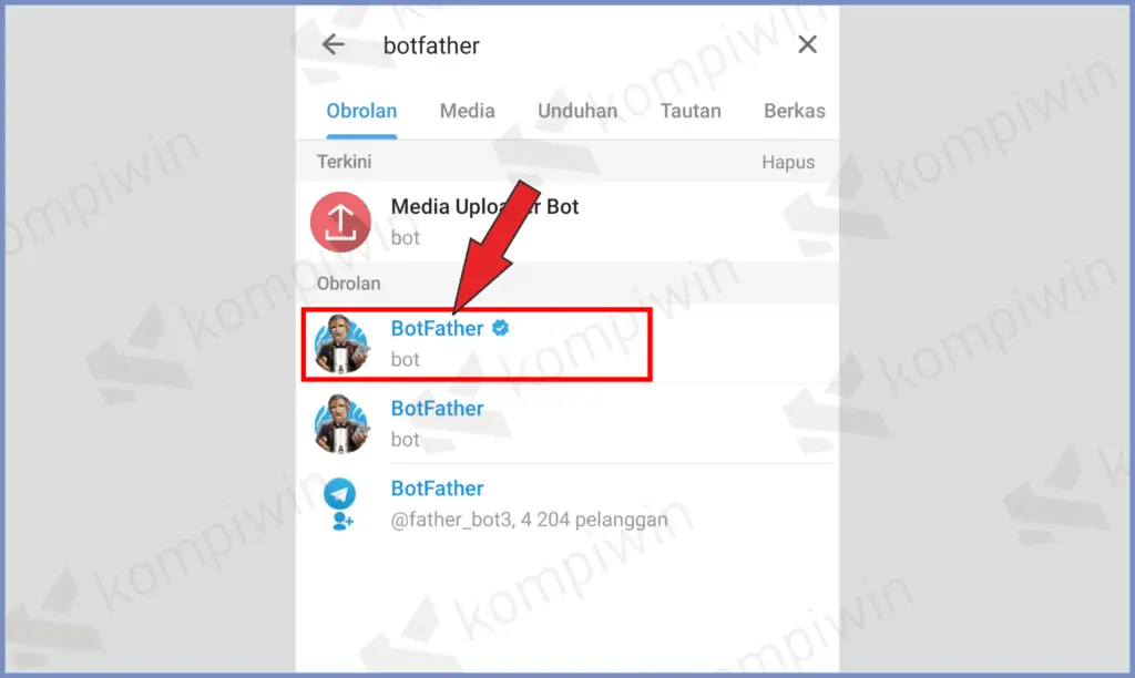 1 Buka BotFather - Cara Membuat Board di Telegram dengan Mudah