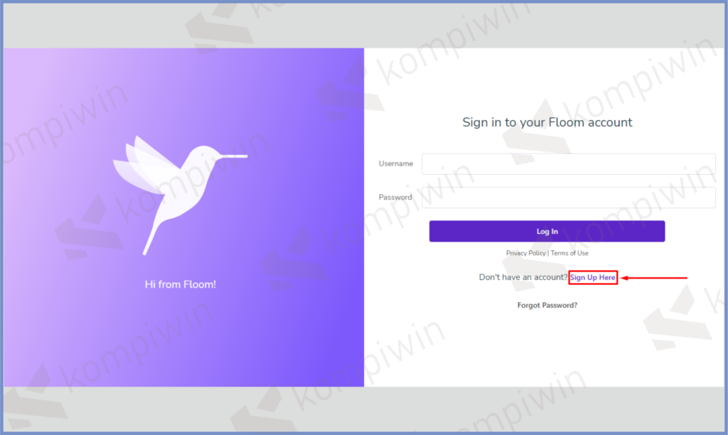 1 Pencet Signup Here - Cara Membuat Twitter Wrapped 2022 dengan Floom App