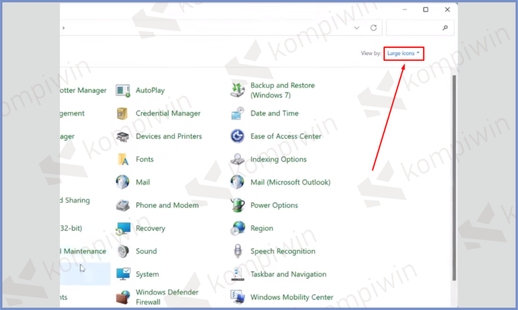 1 Ubah Large Icon - Cara Mengatasi WiFi Hilang di Windows 11