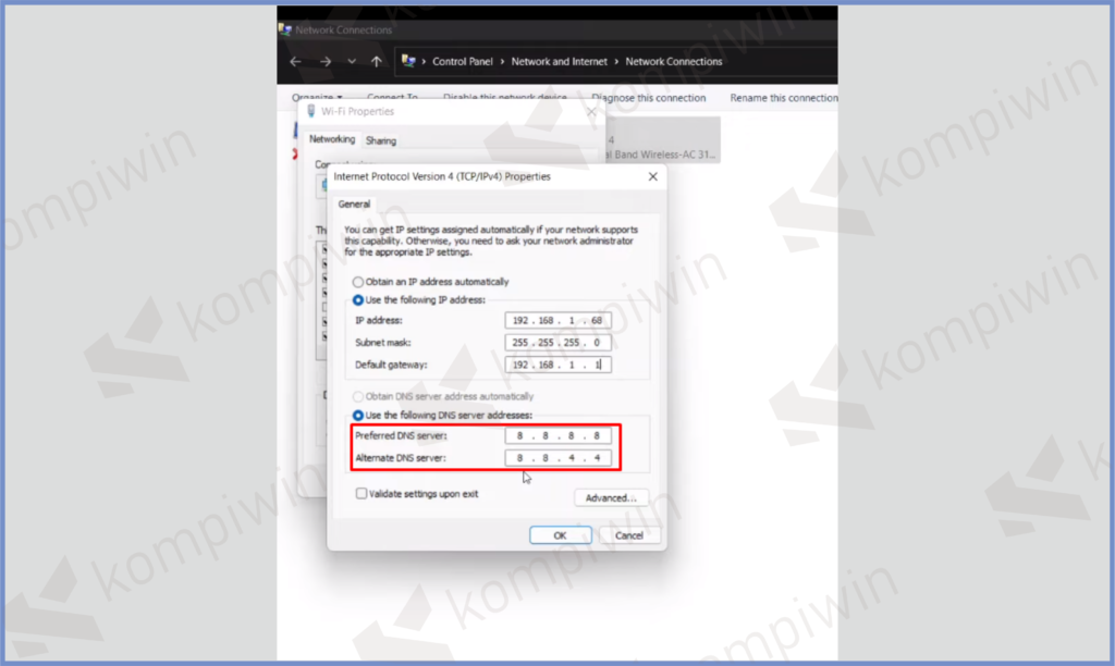 11 Masukkan DNS - Cara Mengatasi WiFi No Internet di Windows 11