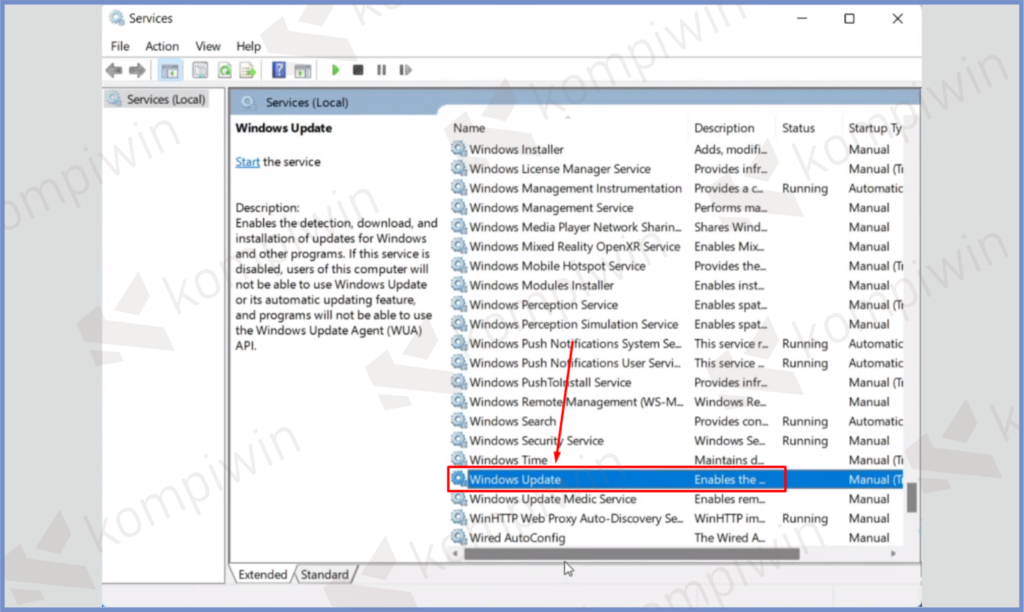 2 Cari Windows Update - Cara Menonaktifkan Update Windows 11 Secara Permanen