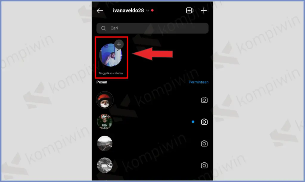 2 Ketuk Tombol Plus - Cara Membuat Fitur Note di Instagram (Android dan iOS)