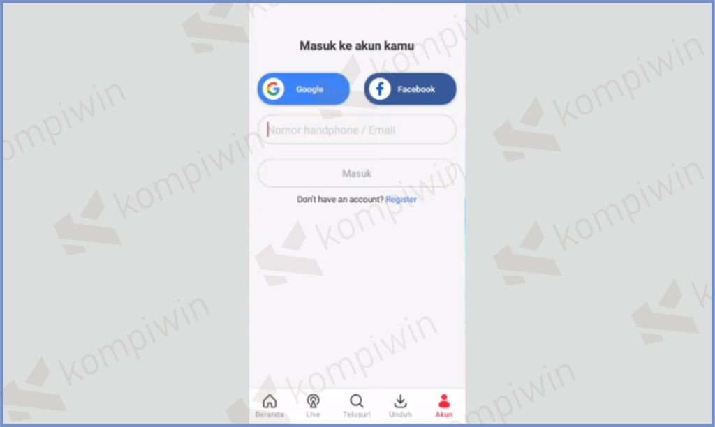 2 Silahkan Login Atau Buat Akun - Aplikasi Nonton Live Streaming Piala AFF 2022