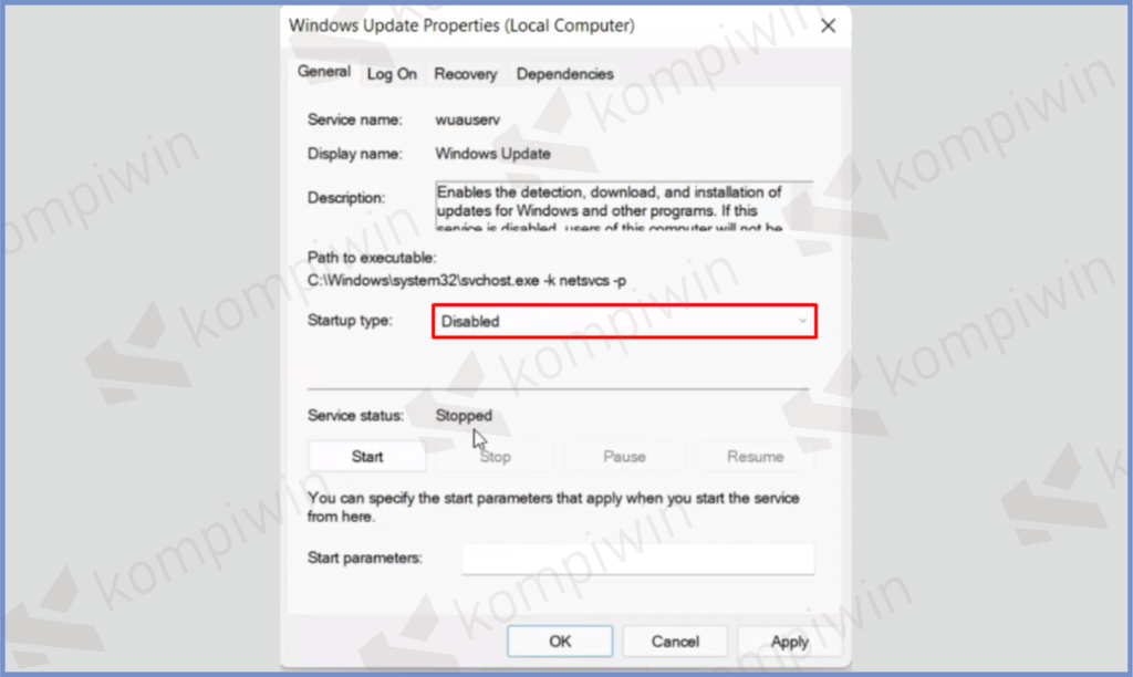 3 Atur Disable - Cara Menonaktifkan Update Windows 11 Secara Permanen