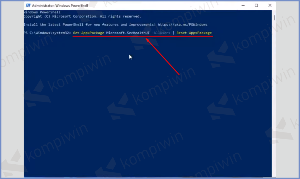 3 Ketikkan Script - Cara Mengatasi Windows Defender Tidak Bisa Dibuka di Windows 11