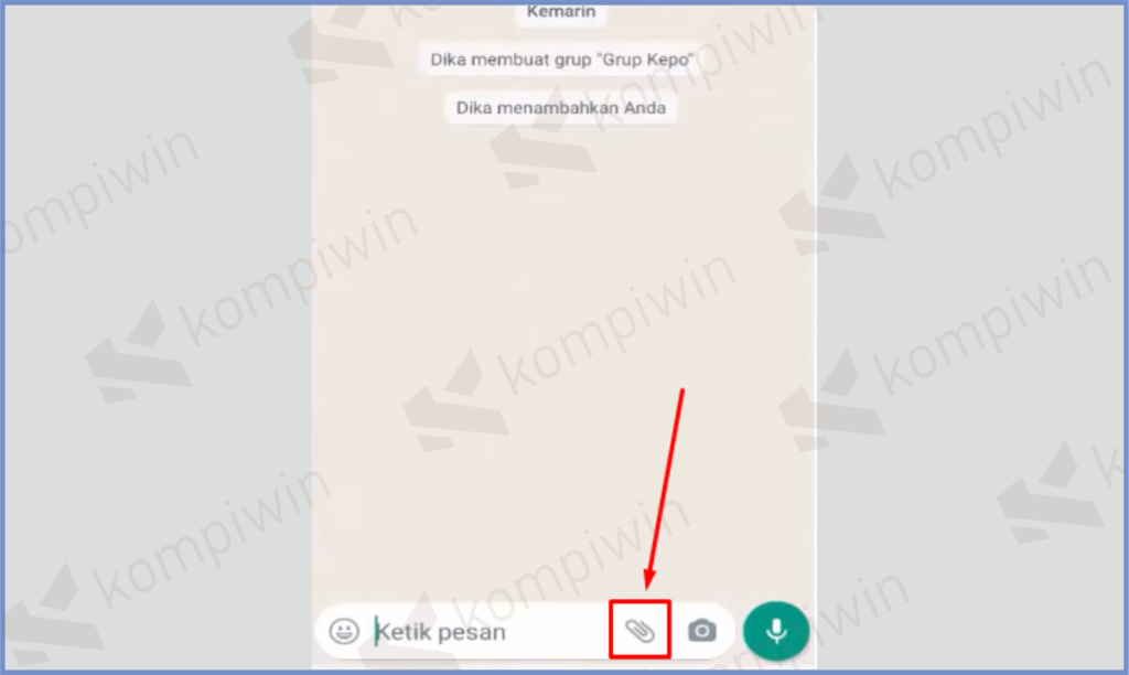 3 Pencet Icon Lampiran - Cara Membuat Voting Suara di WhatsApp dengan Mudah