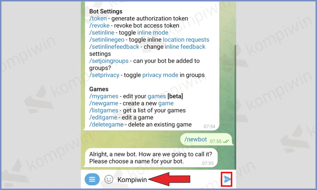 5 Ketikkan Nama Bot - Cara Membuat Board di Telegram dengan Mudah