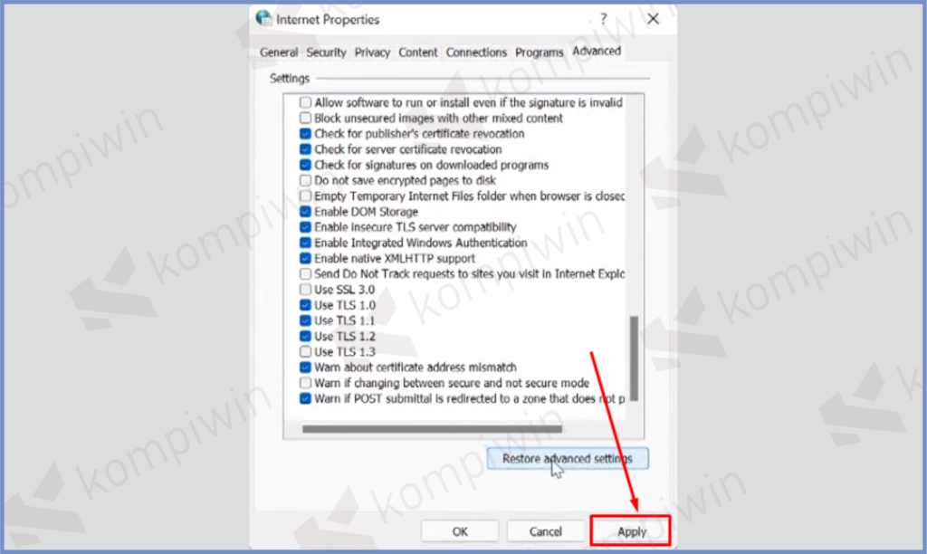 5 Ketuk Tombol Apply - Cara Mengatasi WiFi Hilang di Windows 11