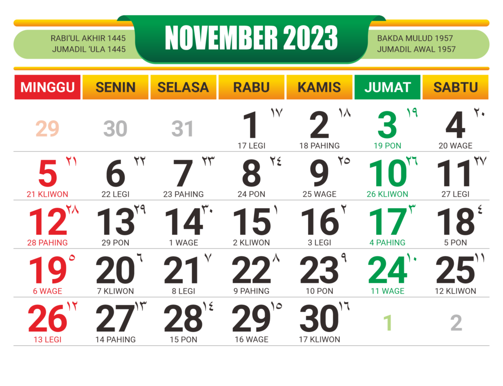 Kalender Jawa November 2023
