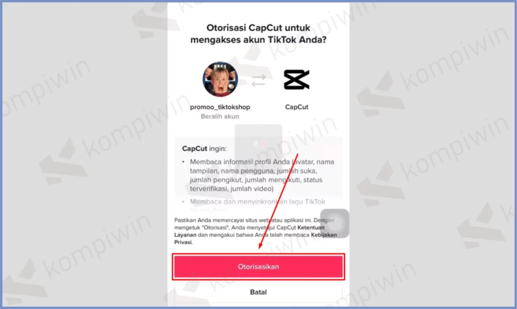 2 Sambungkan Dengan Tiktok - Cara Daftar Creator CapCut Agency dan Hasilkan Uang