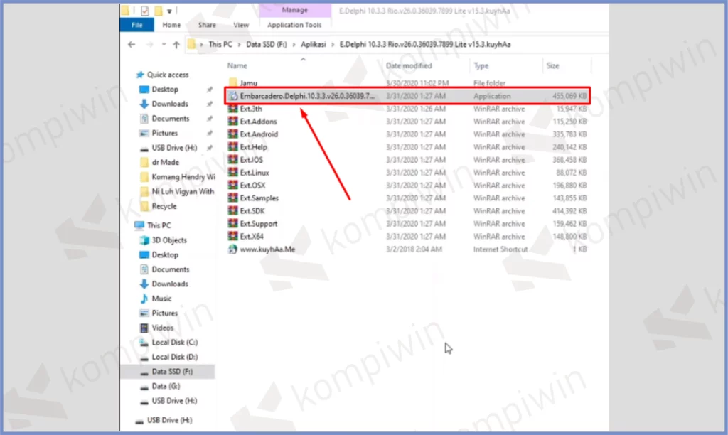3 Double Klik File Instalasi - Cara Install Delphi Rio di Windows 10