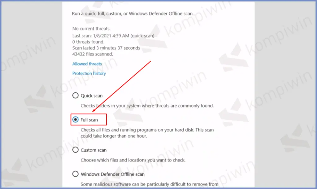 3 Full Scan - Cara Mengatasi Microsoft Store Error 0x80070483 di Windows 10