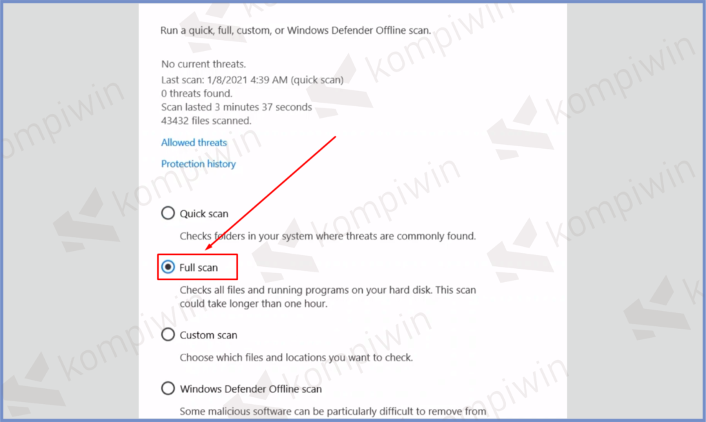 3 Full Scan - Cara Mengatasi Microsoft Store Error 0x80070483 di Windows 10