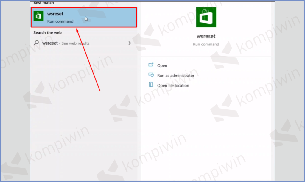 5 Buka Wsreset - Cara Mengatasi Microsoft Store Error 0x80070483 di Windows 10