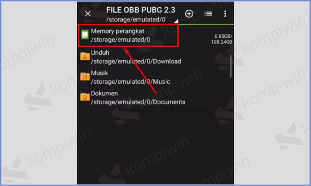 6 Buka Memory Perangkat - Cara Mengatasi Error Connecting To The Download Server PUBG Mobile