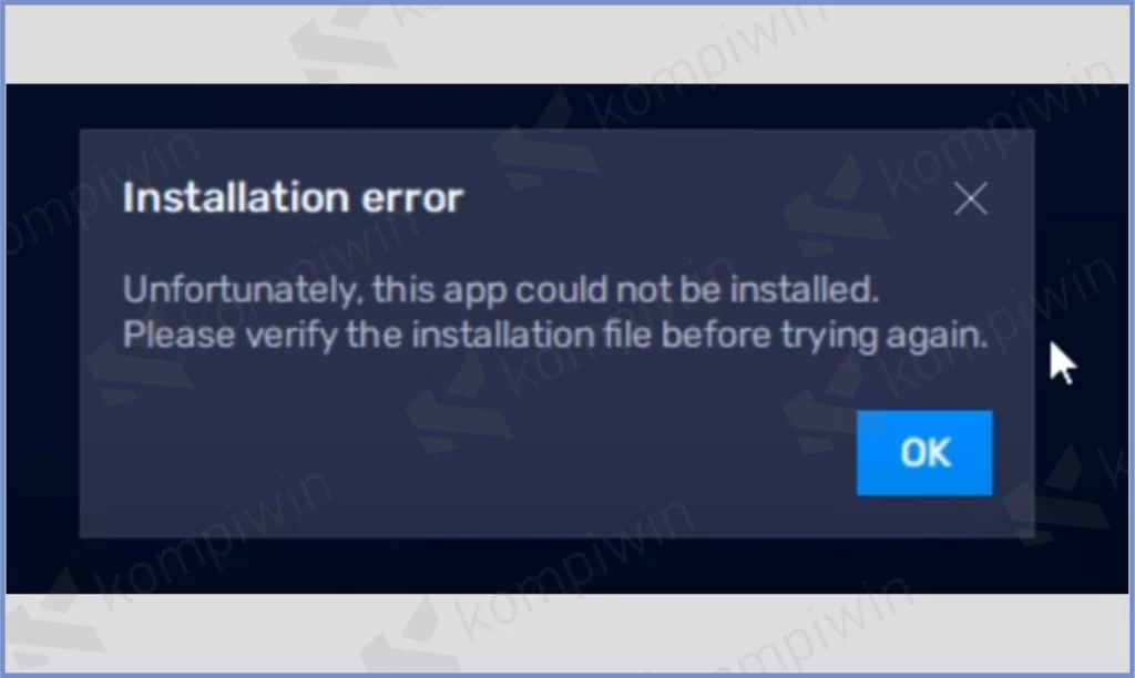1 Notifikasi Error - Cara Mengatasi Unfortunately This App Could not be installed