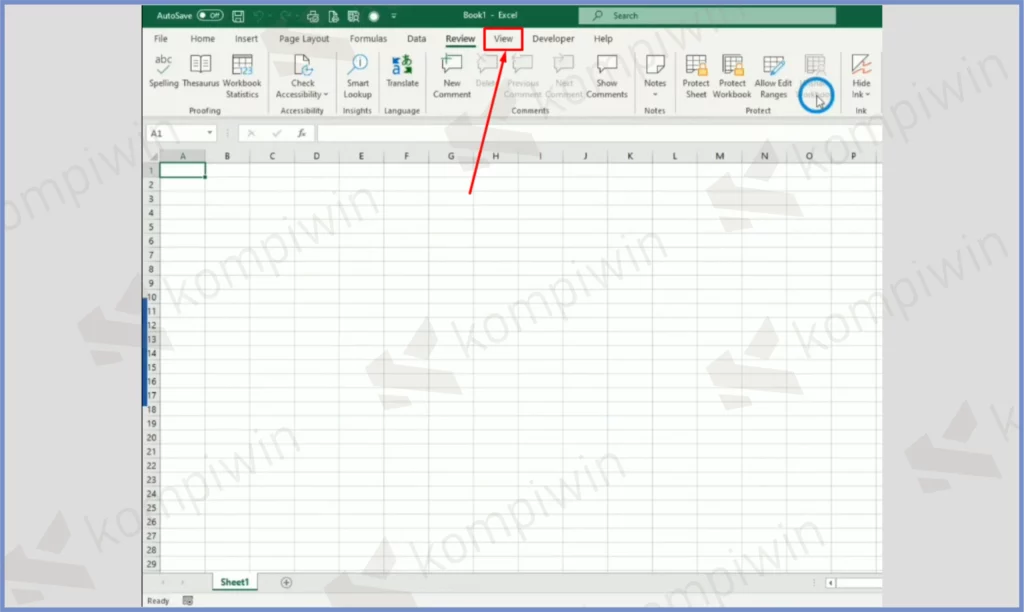 1 Pencet Menu View - Cara Mengaktifkan Workbook Sharing Microsoft Excel