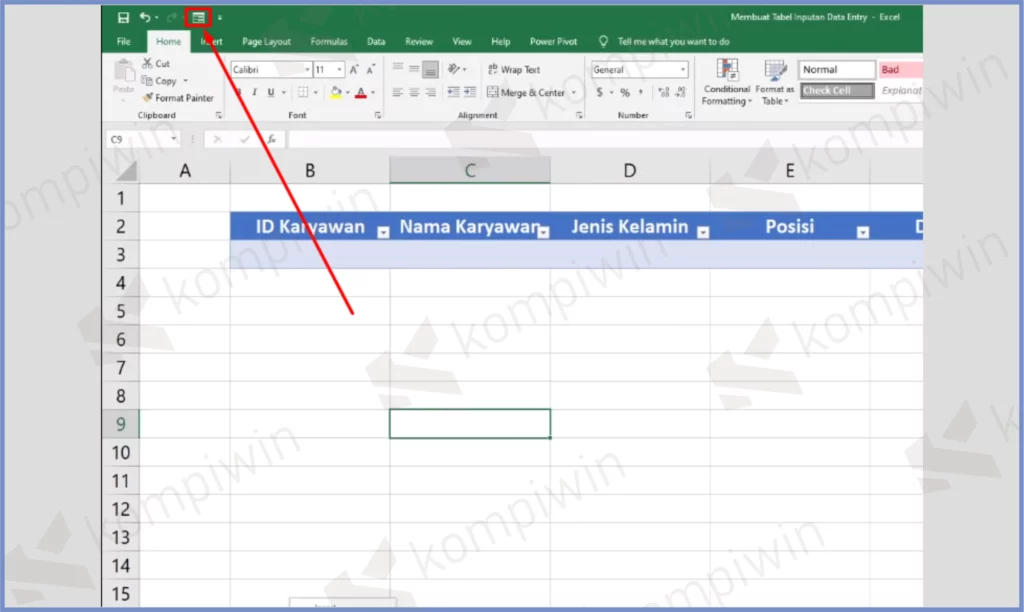 10 Klik Tombol Form - Cara Membuat Form untuk Input Data di Excel