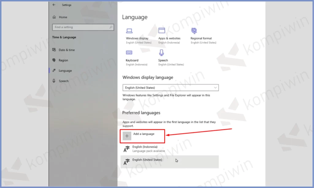 4 Ketuk Add Language - Cara Setting Keyboard Bahasa Jepang Di Windows 10