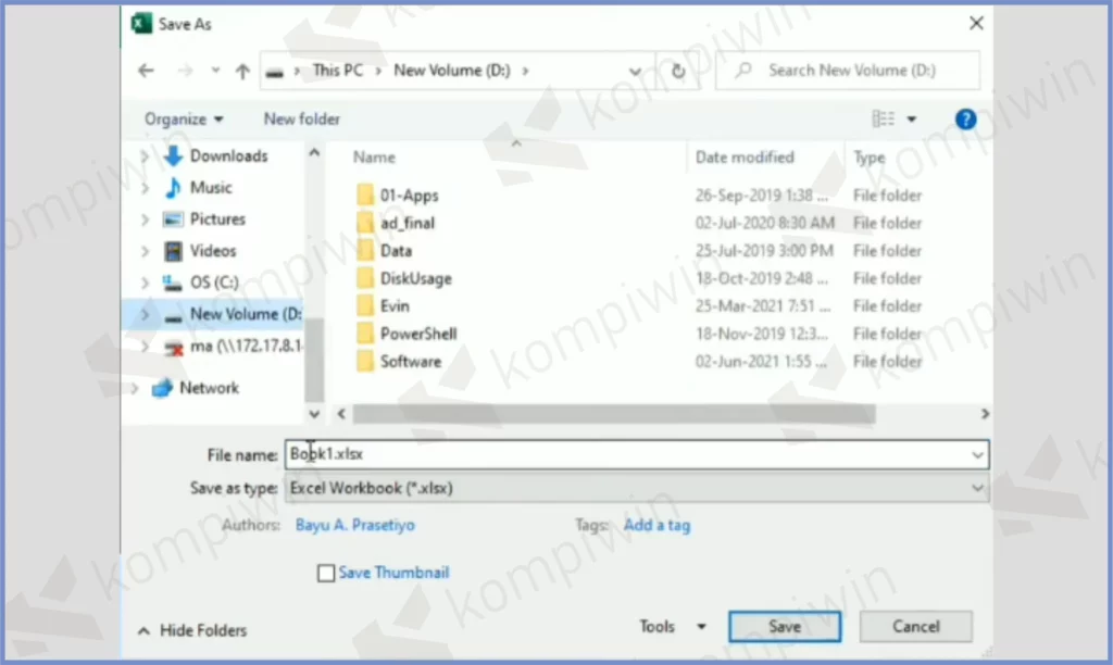 4 Simpan File Di PC - Cara Mengaktifkan Workbook Sharing Microsoft Excel
