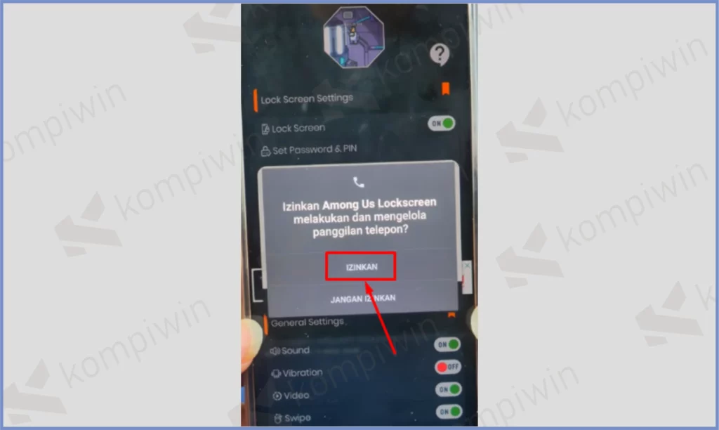 5 Ketuk Tombol Izinkan - Lockscreen Among US Premium untuk HP Android