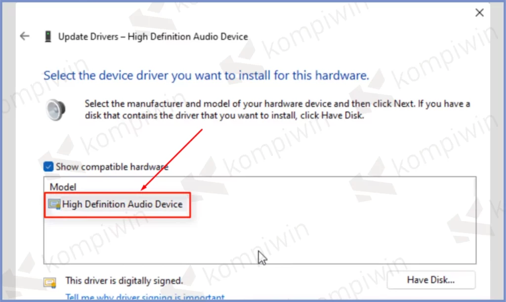 19 High Definition Audio - Cara Mengatasi Headphone Tidak Terdeteksi di Windows 11